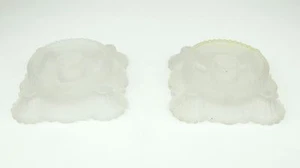 Lenox Imperial Taper Candle Holder Frosted Glass Satin Candlestick Flat Pair of - Picture 1 of 7