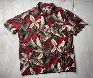 Island Shores hawaiianisches Shirt Herren groß rot Blumenmuster geknöpft 100 % Rayon 90er - Bild 1 von 7