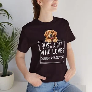 Golden Retriever Lover T Just A Girl Who Loves Dogs Pet Owner Gift Women's - Picture 1 of 49