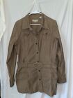 Stetson Womens Utility Cotton Khaki Brown Belted Jacket Large Western Sport Army