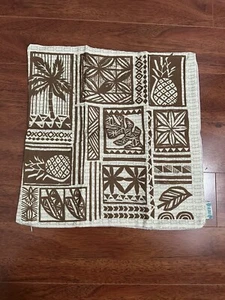 Hawaiian Pillow Case Cover Brown Pineapple/Palm - canvas zip - Picture 1 of 6