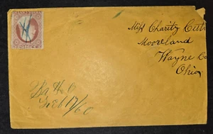 US Scott #25 on Cover  Blue Pen Cancel Wayne County Ohio - Picture 1 of 2