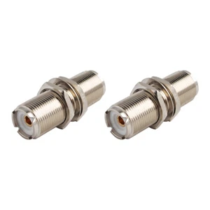 2-Pack VHF UHF SO-239 Female to Female CB Two Way Mobile Radio Connector Adapter - Picture 1 of 4