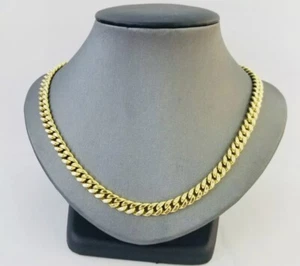 Real 14k Yellow Gold 6mm Royal Miami Cuban Link 22" Chain Necklace Box Lock - Picture 1 of 10