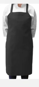 Paquete de 40 delantales de cocina negros tamaño babero poliéster sin bolsillos talla única - Imagen 1 de 6