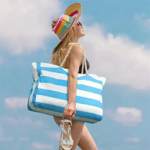 Beach Bags For Women Large Waterproof Beach Tote Bag With Zipper Shoulder Ba J1❤ - Picture 1 of 17