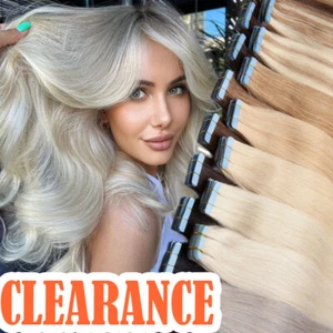 Cinta adhesiva de doble cara en trama de piel extensiones de cabello humano Remy ruso 2,5 g/s - Imagen 1 de 37