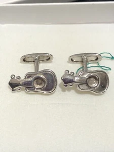 Silber Manschettenknöpfe mit Gitarre - Schmuck Ottaviani Rom - Bild 1 von 4