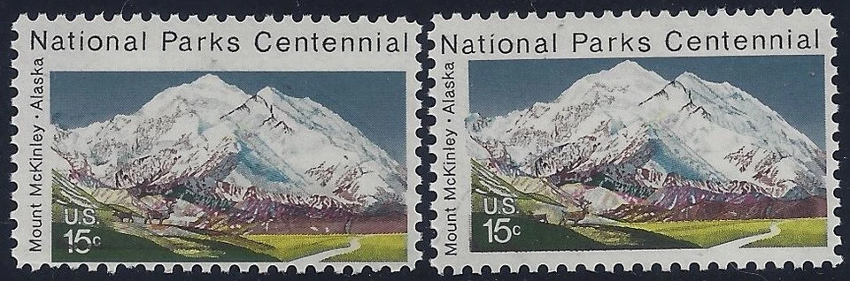 1454 - 15c Color Shift Error / EFO "Mount McKinley - Alaska" Mint NH (Stk3) - Image 1 of 1