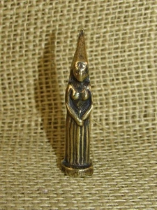 PEERAGE Smoking Pipe TAMPER ~ Solid Brass ~ Lady Figure with Tall Cap ~ 2 1/8" - Picture 1 of 4