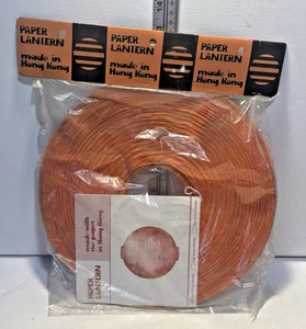 Vintage Orange 12" Diameter Paper Lantern - Made in Hong Kong - Picture 1 of 4