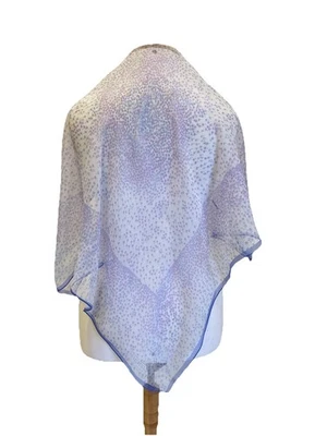 Michel Paris Bufanda de Gasa Transparente Púrpura Floral Cuadrada Ligera De Colección #A123 Foto 1 de 4