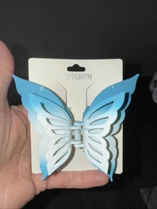 Blue/White/Blue Butterfly Hair Clip Defective - Picture 1 of 7
