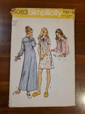 5083 Vintage Simplicity Sewing Pattern Misses 1970s Nightgown Bedjacket Sz 8-10 - Image 1 of 2