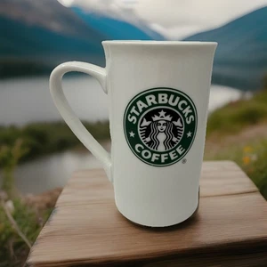Starbucks 2006 Slim Coffee Mug Classic Mermaid Siren Logo White Cup Retired 12oz - Picture 1 of 7