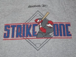 Vintage Reebok Label - Strike Out MO VAUGHN No. 42 BOSTON RED SOX (LG) T-Shirt - Picture 1 of 5
