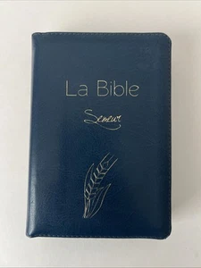 La Bible Du Semeur Faux Leather Zippered French Francais Blue - Picture 1 of 13