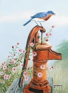 Bluebird of Happiness Country Charm bandera estándar - Imagen 1 de 1