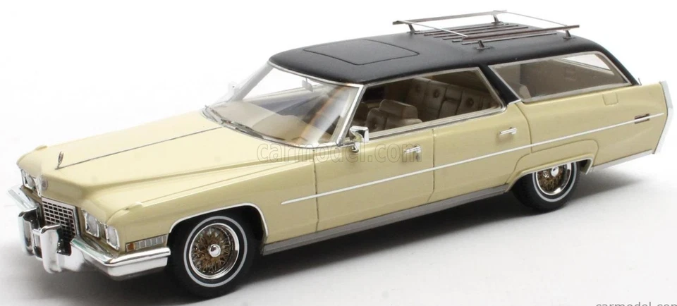 wonderful modelcar 1/43CADILLAC DEVILLE WAGON "ELVIS PRESLEY" 1972 - creme/black - Image 1 of 3