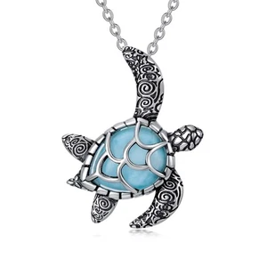 Collana Tartaruga Argento Sterling 925 Ciondolo Tartaruga Marina Collane Oceano Estate... - Foto 1 di 6