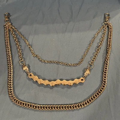 Nuevo Pantalón 3 Capas Acero Inoxidable Hombre Pantalón Cinturón Anillo Cadena Punk Foto 1 de 4