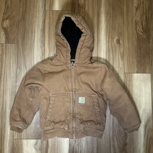 Carhartt Quilted Hoodie Jacket Toddlers size XXS (4-5) - Picture 1 of 4