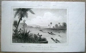 1843 print: Bracamoro (Papamuru) Indians, near Jaen, Cajamarca, Peru, #12 - Picture 1 of 1