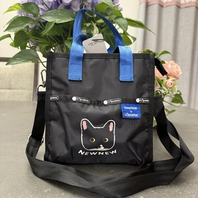 Lesportsac x New New Black Car Crossbody Tote Bag with top handle zipper - Image 1 of 4