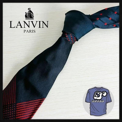 Corbata de seda a rayas Lanvin hecha en Francia color popular usada Foto 1 de 4