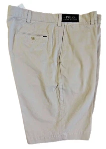 Polo Ralph Lauren Logo Classic Casual Chino Flat Golf Work Shorts 48 B Big Sand - Picture 1 of 8