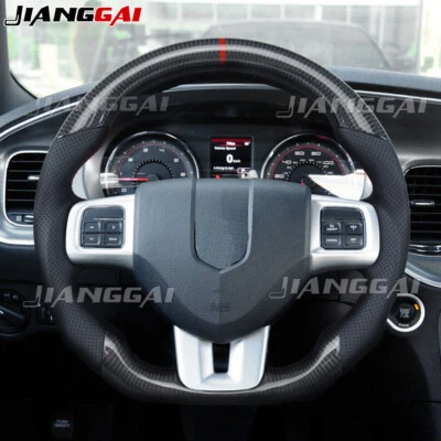 Real Carbon Fiber Steering Wheel Fit Dodge Charger Challenger Durango 2011-2014 - Image 1 of 4