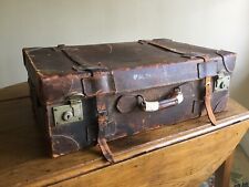 Antique Leather Large Trunk Luggage - From Priscilla Presley Estate Sale