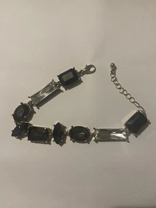 Ladies Tungsten Colour Dark Stones Necklace Earrings Bracelet Set Jewellery - Picture 1 of 3