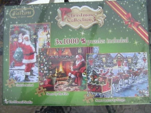Falcon deLuxe Collezione Natale 3 3000 Pezzi Puzzle 3 x 1000pz - Foto 1 di 5