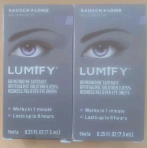 SALE 2 Large Lumify Eye Drops. 7.5 ML Not Close To Expiration FREE SHIPPING USA - Picture 1 of 3