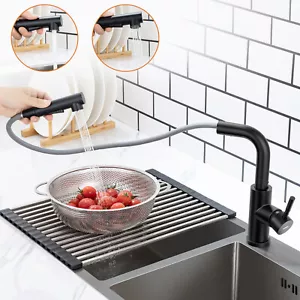 Niederdruck Küchenarmatur mit Ausziehbar Brause 360° Wasserhahn Spültischarmatur - Bild 1 von 11