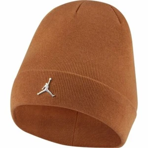 NEW NIKE HOH AIR MICHAEL JORDAN AJ FLIGHT BROWN BEANIE HAT CAP BULLS JUMPMAN MEN - Picture 1 of 5