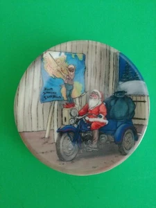 Harley Davidson 1996 Mini Plate Christmas Ornament Reviewing the Plans CHRISTMAS - Picture 1 of 6