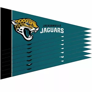 Mini banderas banderas banderas banderas banderines de 4"" x 9"" decoración de cueva abanico de Jacksonville Jaguars 8 piezas - Imagen 1 de 2