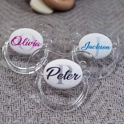 Personalised Dummy Pacifier Soother, All Teats,sizes & Colours, Monogram • 7.49£