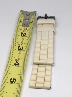 Authentic Fossil Watch Full Band Rubber White Use Parts 2 Piece Strap 18mm A698 - Image 1 of 4