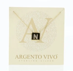 Argento Vivo Gold 'N' Cubic Zirconia Initial Pendant Necklace $78 - Picture 1 of 3