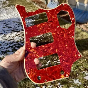 Tortoise/White Wide Bevel Pickguard for 1961 1962 FENDER BASS VI Relic Aged Edge - Picture 1 of 12