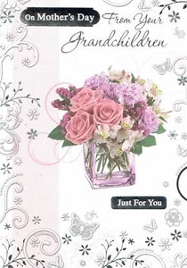 TARJETA DÍA DE LA MADRE De Tus NIETOS - Diseño Floral Día de la Madre Calidad - Imagen 1 de 3