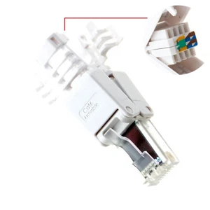 IDC Punch Down to RJ45 Connector Plug for Solid Network Ethernet Cable Cat6 - Picture 1 of 6