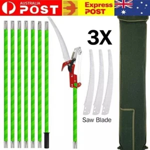 Manual Pole Saw Extendable Tree Pruner 2.24-8.24m Fiberglass Pole Hook - Picture 1 of 12
