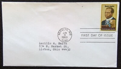 Scott 2044 FDC Скотт Джоплин Black Heritage серии без Cachet адрес - Изображение 1 из 3