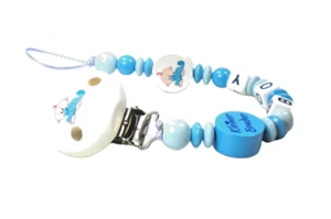 Schnullerkette mit Namen Baby Boy Junge Babygeschenk Kleiner Bruder - Bild 1 von 6