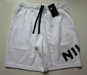 NIKE SPORTSWEAR CLUB LOGO FRENCH TERRY FLEECE SHORTS - WHITE CZ9930-100 MEN M - Picture 1 of 13