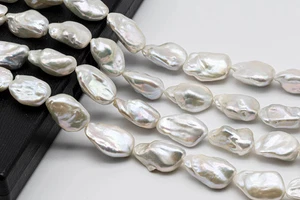 Flat Baroque Pearl with Beautiful Luster in Large Size, 14x19mm to 17x28mm for - Picture 1 of 5